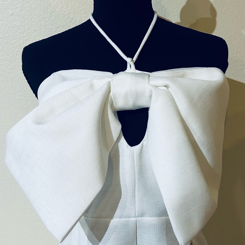 glam White Strapless Bow Romper - Picture 5 of 8